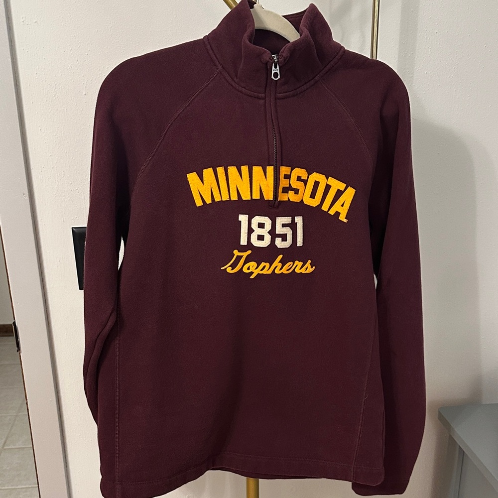 Minnesota Golden Gophers half zip with woven lettering
